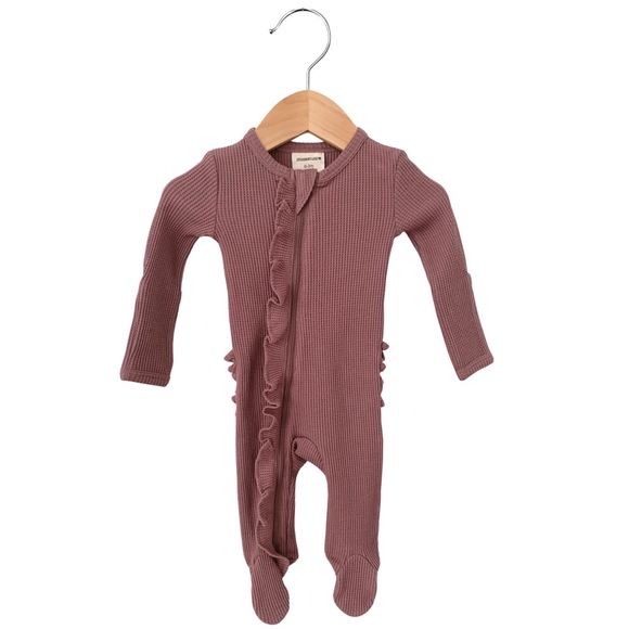 Spearmint Love Other - Spearmint Love Organic Waffle Knit Footie 0-3M